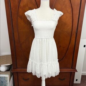 Elegant White Ruffle Dress